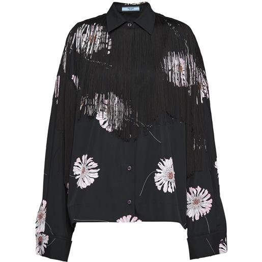 Prada camicia a fiori - nero