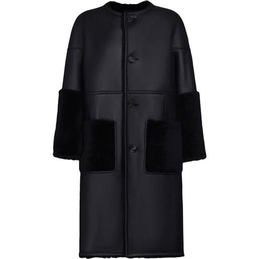Marni cappotto in shearling reversibile - nero