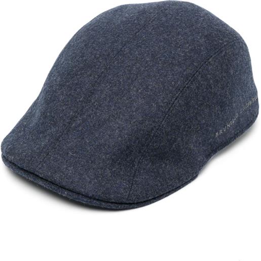 Brunello Cucinelli coppola con ricamo - blu