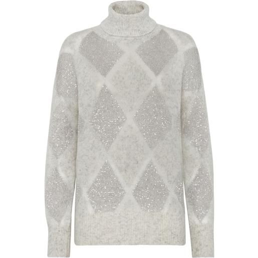 Brunello Cucinelli maglione a collo alto - bianco