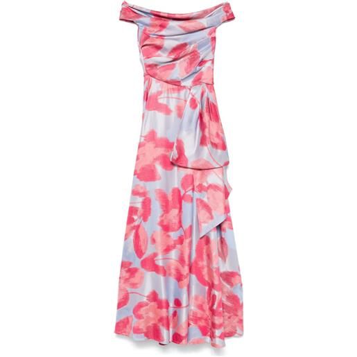 Talbot Runhof abito cordero4 lungo - rosa