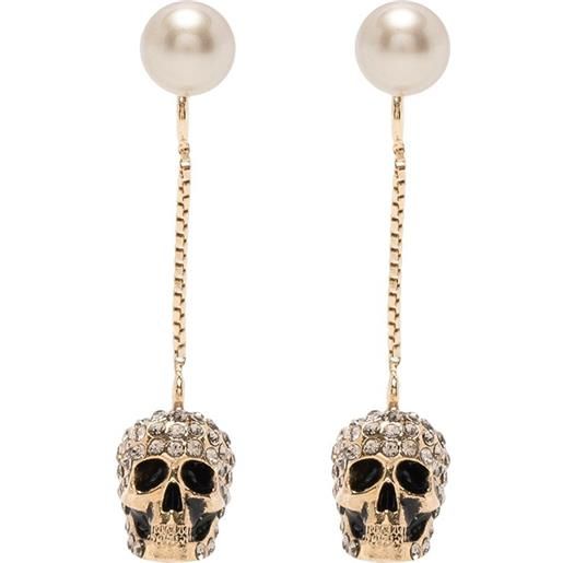 Alexander McQueen orecchini con teschio - oro