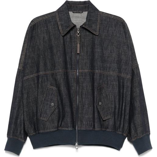 Brunello Cucinelli bomber denim - blu