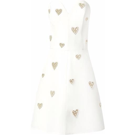 Carolina Herrera abito senza spalline con decorazione - bianco