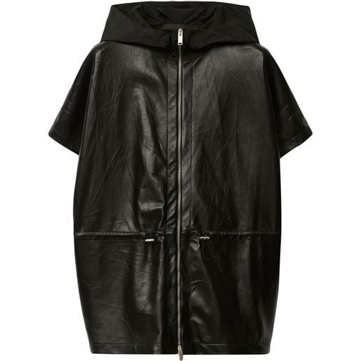 Fabiana Filippi mantella plissettata in pelle - nero