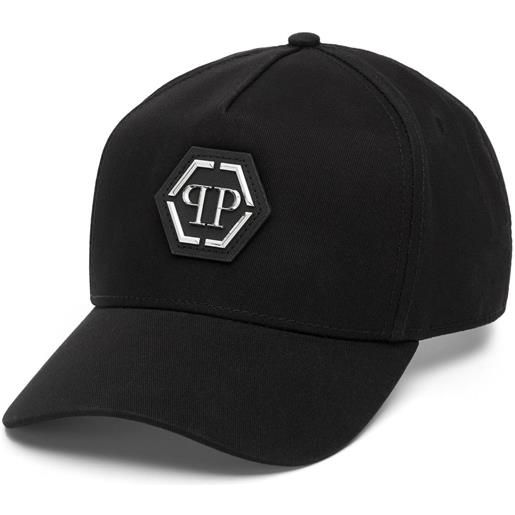 Philipp Plein cappello da baseball con placca logo - nero