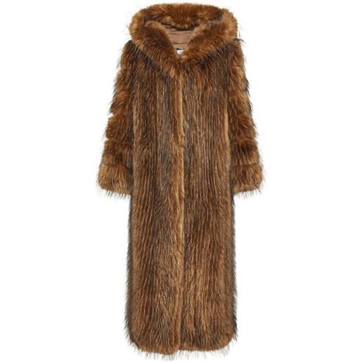 Philipp Plein cappotto in pelliccia cruelty-free - marrone