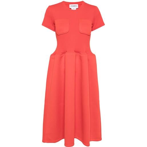 Melitta Baumeister abito midi svasato a maniche corte - rosso