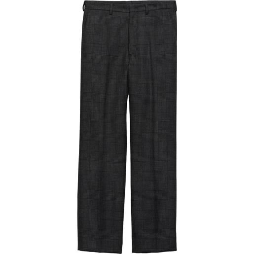 Prada pantaloni in pied-de-poule - grigio