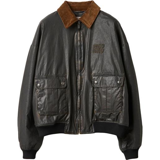 Miu Miu bomber in popeline - nero