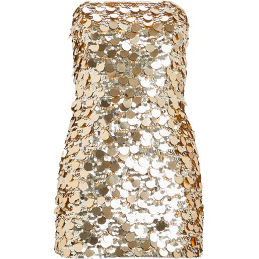 Retrofete abito corto nolia con paillettes - oro