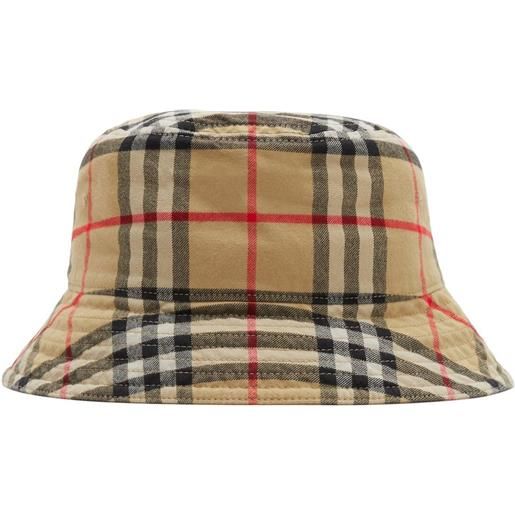 Burberry cappello bucket a quadri - toni neutri
