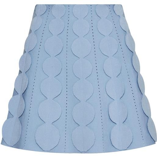 Oscar de la Renta gonna in maglia geometric circle - blu