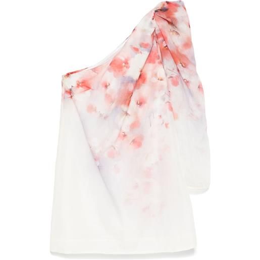 ZIMMERMANN abito corto crush asimmetrico - bianco