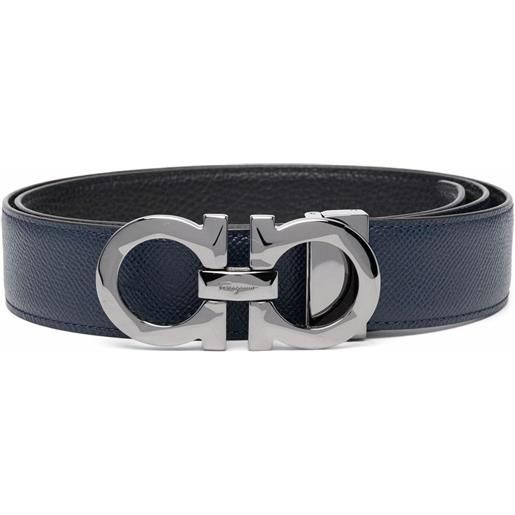 Ferragamo cintura gancini reversibile - blu