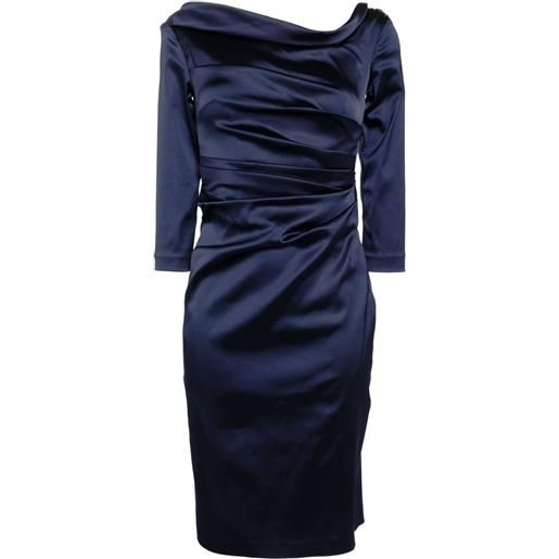 Talbot Runhof abito cocktail asimmetrico - blu