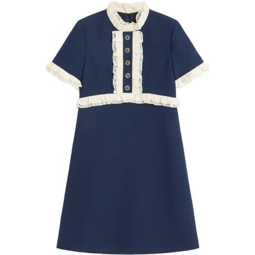 Valentino Garavani abito crepe couture corto - blu