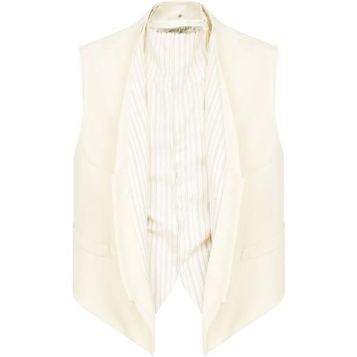 Maison Margiela gilet con inserto a righe - toni neutri