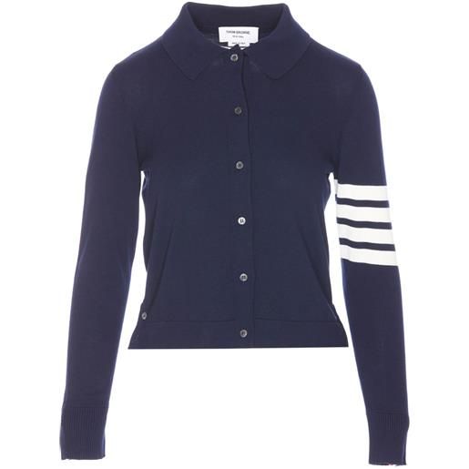 Thom Browne polo in jersey con dettaglio 4 bar a righe - 415 navy