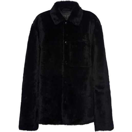 Prada giacca in shearling - nero