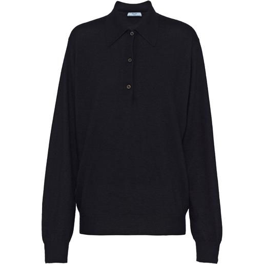 Prada polo a maniche lunghe - nero