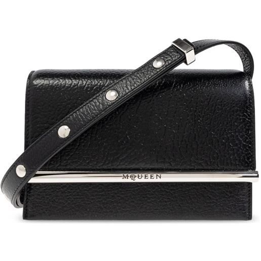 Alexander McQueen borsa a spalla t-bar - nero