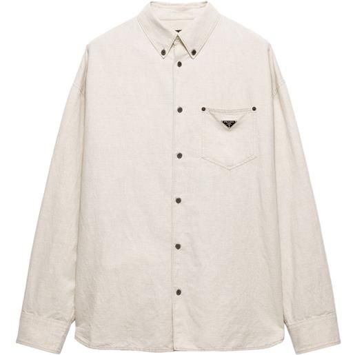 Prada camicia chambray - toni neutri