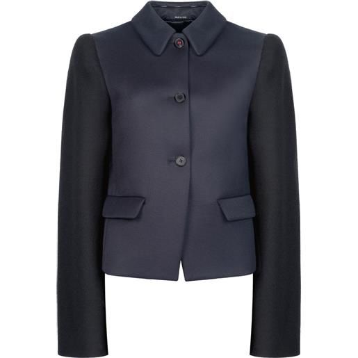 Maison Margiela blazer spliced doppiopetto a righe - blu