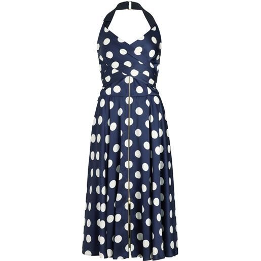 Patou abito midi in raso con scollo posteriore - blu