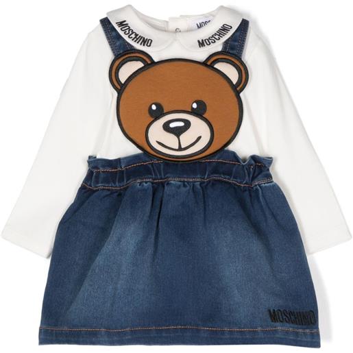 Moschino Kids salopette con applicazione teddy bear - blu