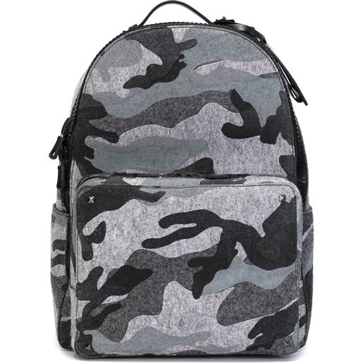 Valentino Garavani camouflage backpack - grigio