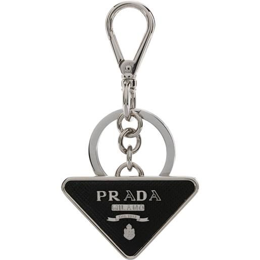 Prada portachiavi con logo - nero