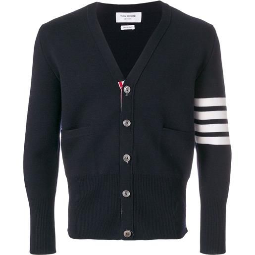 Thom Browne cardigan milano con dettaglio a righe - blu