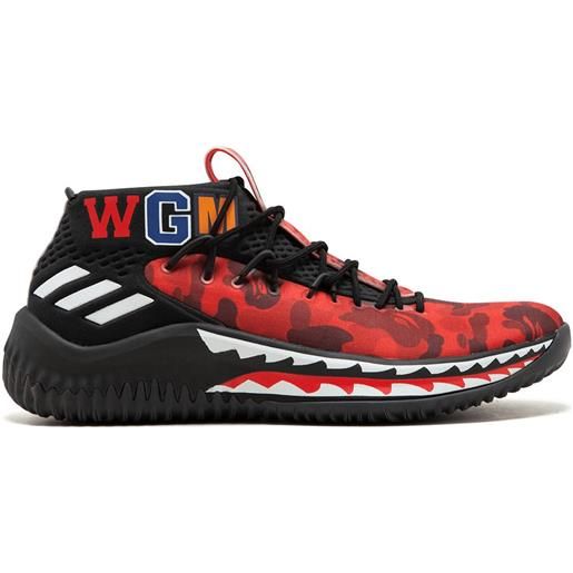 adidas sneakers dame4 bape - rosso