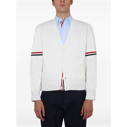 Thom Browne cardigan con dettaglio a 4 righe - bianco