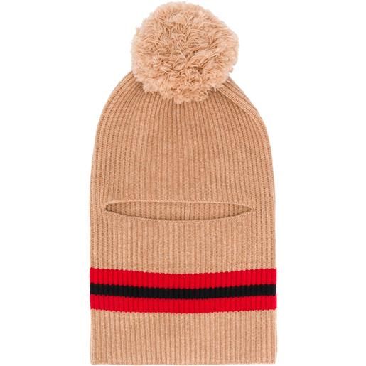 Cashmere In Love passamontagna wira con pompon - toni neutri