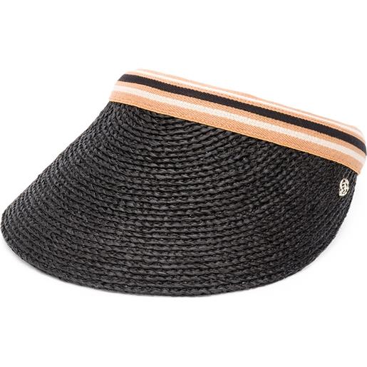 Helen Kaminski cappello bianca con visiera intrecciata - nero