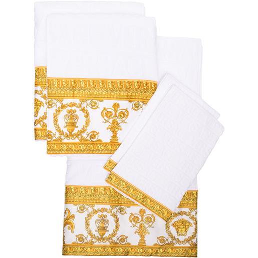 Versace set di 5 asciugamani i love baroque - bianco