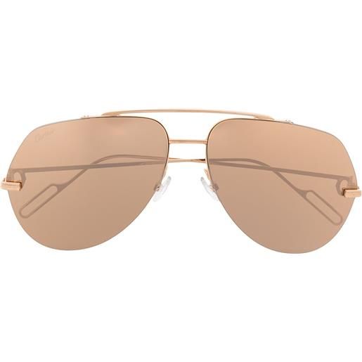 Cartier Eyewear occhiali da sole a specchio con montatura stile pilota - oro