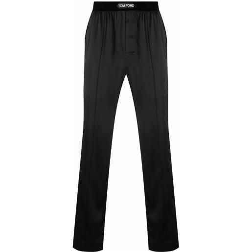 TOM FORD pantaloni pigiama con logo - nero