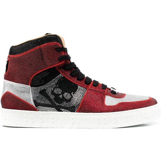 Philipp Plein sneakers alte strass con cristalli - nero