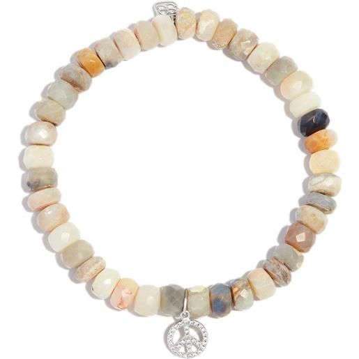 Generic 43 Perline Di Opale Etiope Naturale AAA, 5,50 X 2,50 Mm, Rotonde, Opale Di Fuoco Bianco, Pietra Preziosa