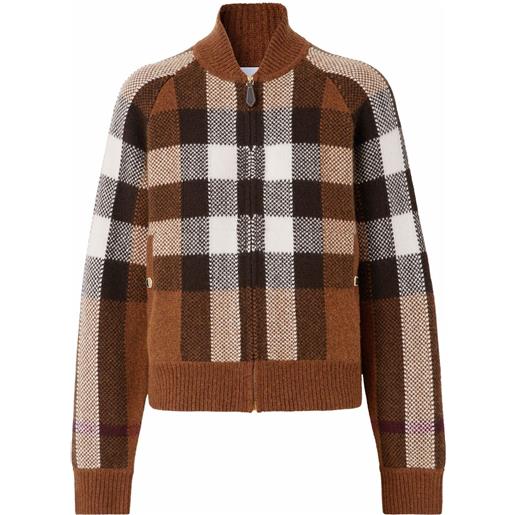 Burberry bomber a quadri - marrone