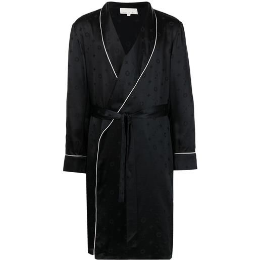 Fleur Du Mal vestaglia con effetto jacquard - nero