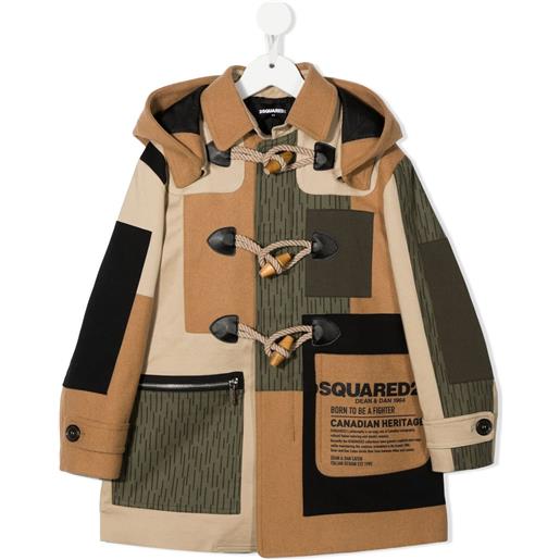 DSQUARED2 KIDS montgomery con design patchwork - marrone