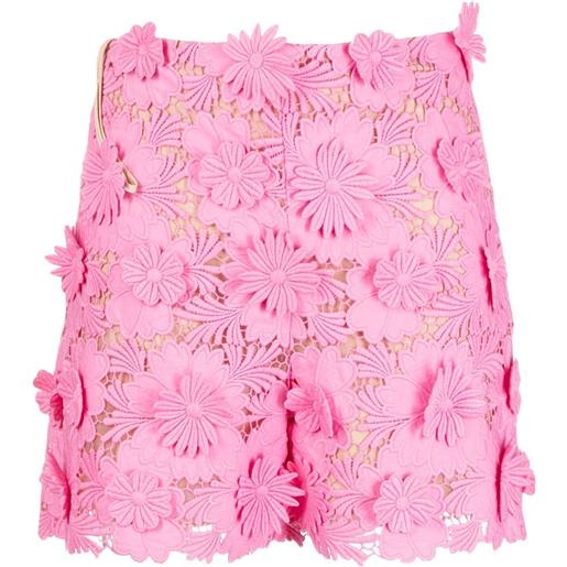 Oscar de la Renta shorts in pizzo a fiori - rosa
