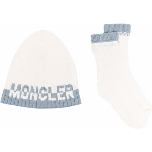 Moncler Enfant set due pezzi a coste - bianco