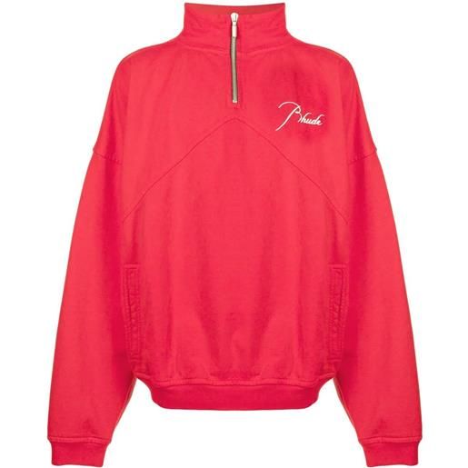RHUDE felpa con ricamo - rosso