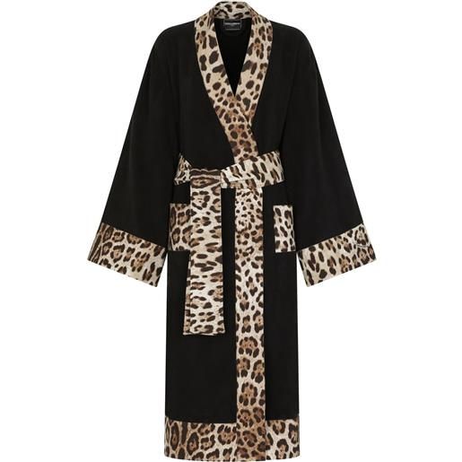 Dolce & Gabbana accappatoio in spugna di cotone - nero