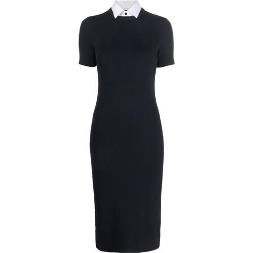 Ralph Lauren Collection abito midi con maniche corte - nero